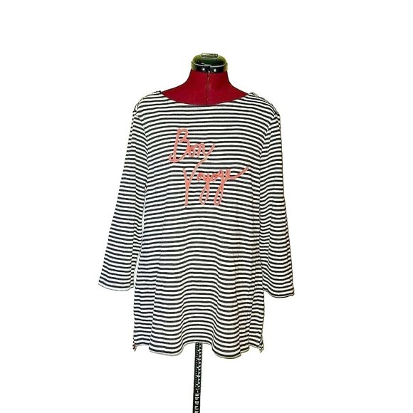 Charter Club Tunic Size XL Knit Regatta Royale Bon Voyage Striped Nautic… - Picture 1 of 6